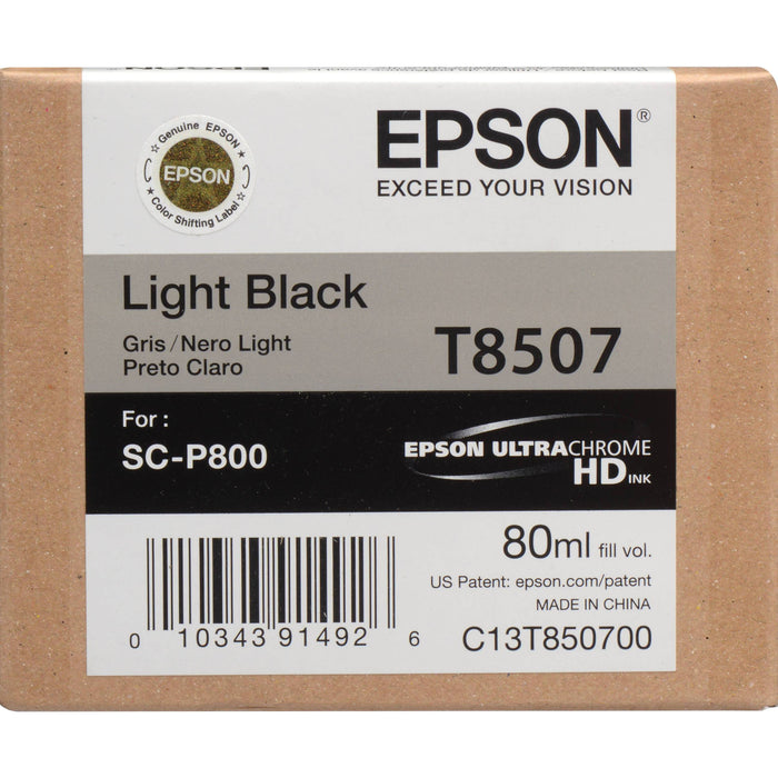 T850700 EPSON ULTRACHROME HD LIGHT BLACK INK 80ML/SURECOLOR