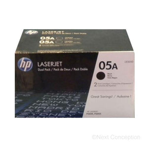 Absolute Toner CE505D HP #05A DUAL PACK BLACK TONER FOR LASERJET P2035/2055 Original HP Cartridges
