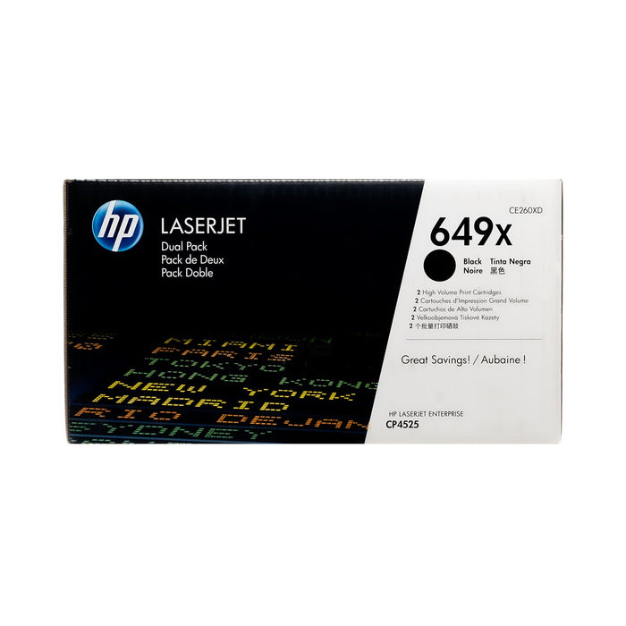 CE260XD HP #649X BLACK DUAL PACK CLJ TONER FOR CP4525 ONLY