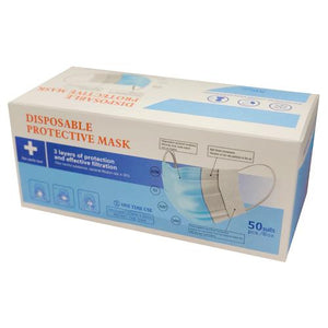 Absolute Toner *PROMO- HIGH FILTRATION Disposable 3 Layers Filter Safety Face Mask with adjustable bridge clip Face Mask