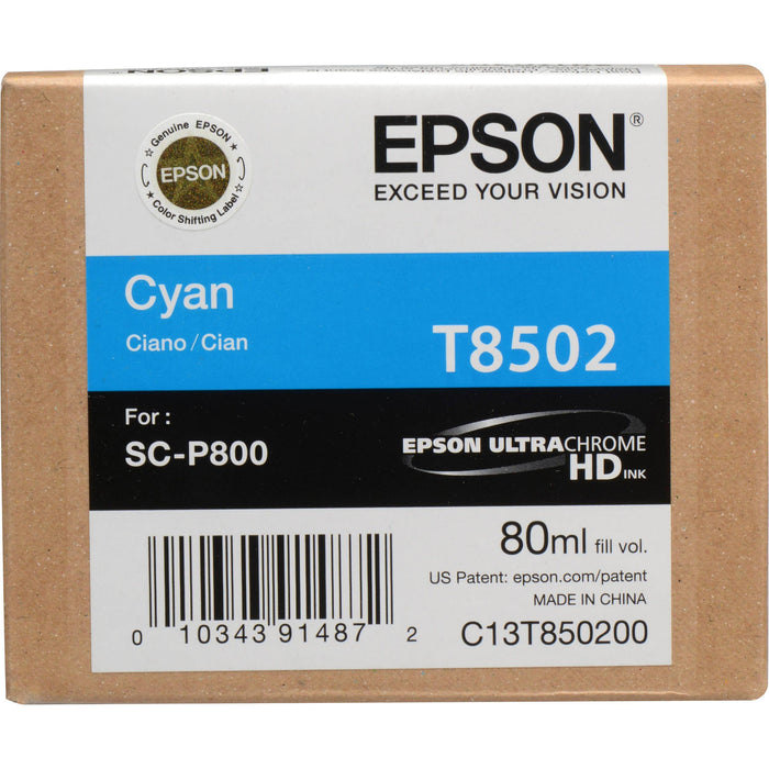 T850200 EPSON ULTRACHROME HD CYAN INK 80ML/SURECOLOR P800